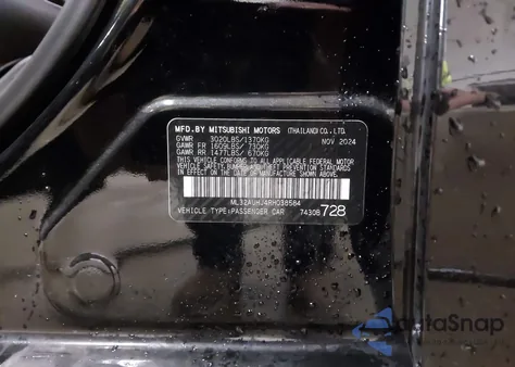 2024 Mitsubishi Mirage Es from USA, damaged, VIN ML32AUHJ4RH038584